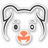 Niedliches Welpenwink Aufkleber (Vorderseite)