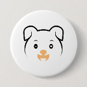 Niedliches Welpenwink Button (Vorderseite)