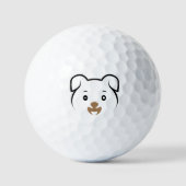 Niedliches Welpenwink Golfball (Vorderseite)