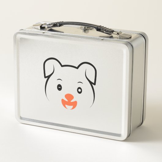 Niedliches Welpenwink Metall Brotdose (Rückseite)