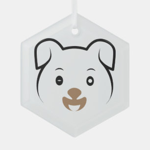 Niedliches Welpenwink Ornament Aus Glas
