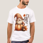NIEDLICHES, WENIG FALL-GNOME IN PUMPKIN T-Shirt (Vorderseite)