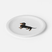 Niedliches wenig Schwarzes und TAN-Dackel - Pappteller (Schrägansicht)