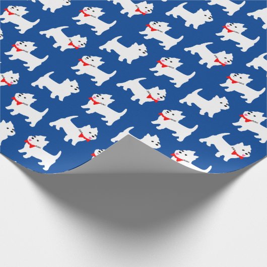 Niedliches West Highland Terrier Westie-Muster Geschenkpapier (Ecke)