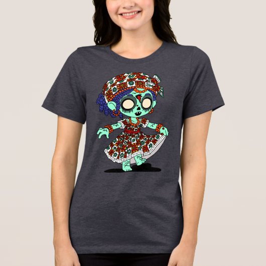 Niedliches Westafrikanisches Zombie Tri-Blend Shirt (Vorderseite)