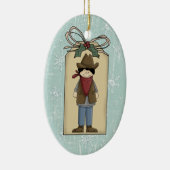 Niedliches Western-Cowboy-Geschenk-Umbau-Andenken Keramikornament (Rechts)