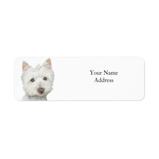 Niedliches Westie-Dog-Etikett (Vorne)