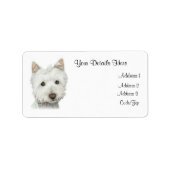 Niedliches Westie-Dog-Etikett Adressaufkleber (Vorne)