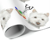 Niedliches Westie Hunde-und Geschenkpapier (Rolleneckpunkt)