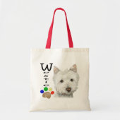 Niedliches Westie und Tatze drucken Tragetasche (Vorne)