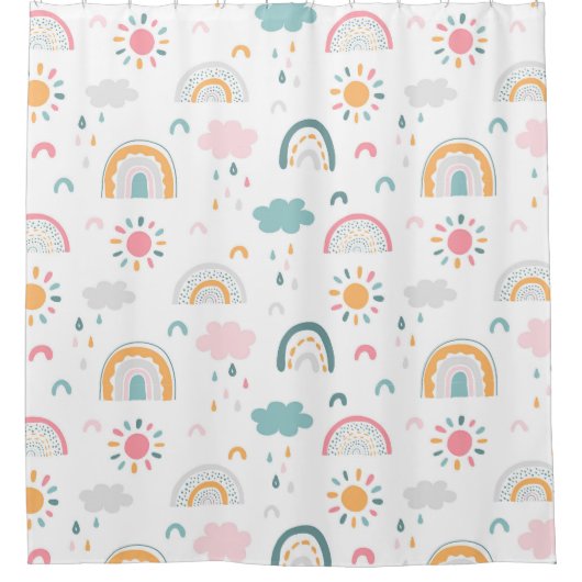 Niedliches Wettermuster Duschvorhang (Vorderseite)