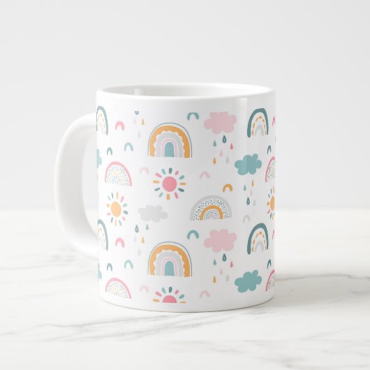 Niedliches Wettermuster Jumbo-Tasse (Vorderseite Links)