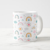 Niedliches Wettermuster Jumbo-Tasse (Vorderseite Rechts)