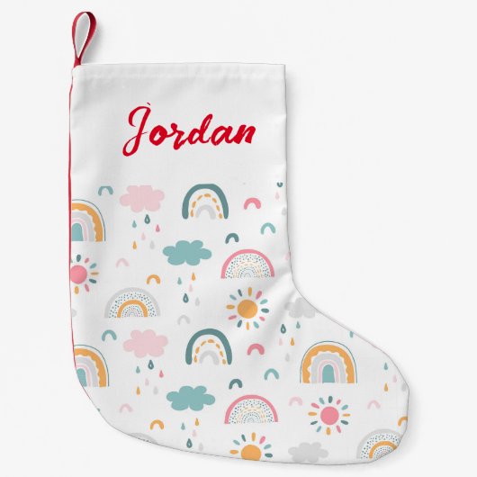 Niedliches Wettermuster Kleiner Weihnachtsstrumpf (Vorderseite)