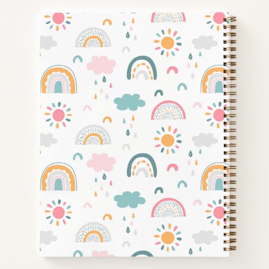 Niedliches Wettermuster Notizblock (Rückseite)