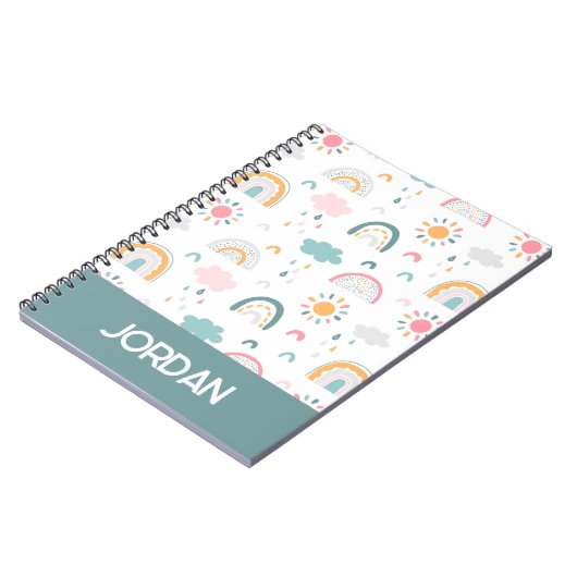 Niedliches Wettermuster Notizblock (Linke Seite)