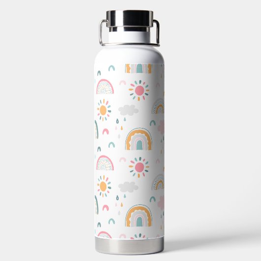 Niedliches Wettermuster Trinkflasche (Rückseite)