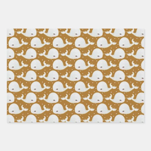 Niedliches Whalentier unter Wasser Geschenkpapier Set (Vorderseite)