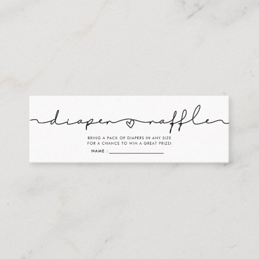 Niedliches whimsical baby dusche diaper Gewinnspie Mini Visitenkarte (Vorderseite)