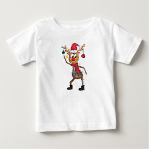 Niedliches Whimsical Dancing Weihnachtsbaum Baby T-shirt