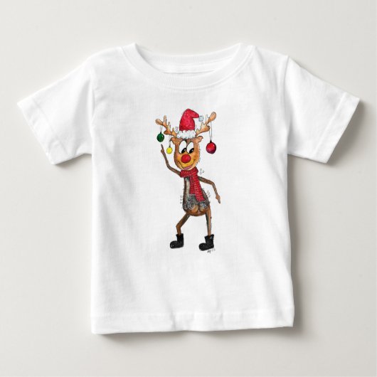 Niedliches Whimsical Dancing Weihnachtsbaum Baby T-shirt (Vorderseite)