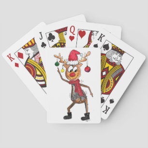 Niedliches Whimsical Dancing Weihnachtsbaum Spielkarten