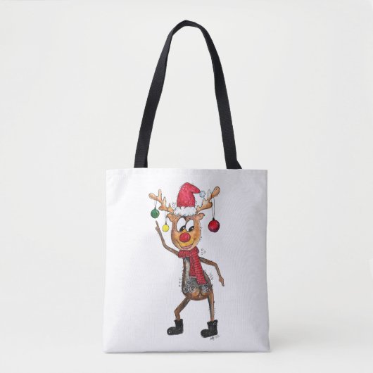 Niedliches Whimsical Dancing Weihnachtsbaum Tasche (Vorderseite)