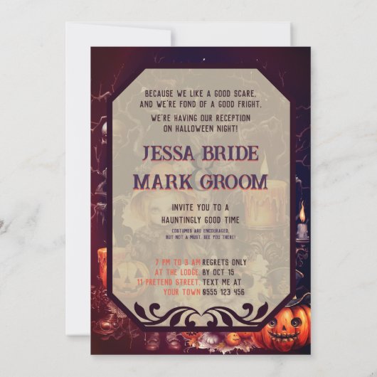 Niedliches Whimsical Darkness Halloween-Party Einl Einladung (Rückseite)