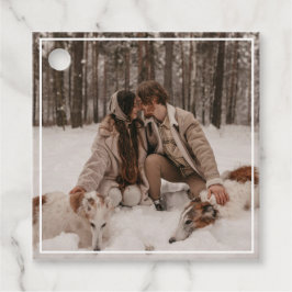 Niedliches Whimsical French Bulldog Wedding Foto Geschenkanhänger