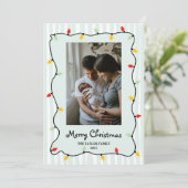 Niedliches Whimsical Frohe WeihnachtsLICHT Foto Einladung (Stehend Vorderseite)