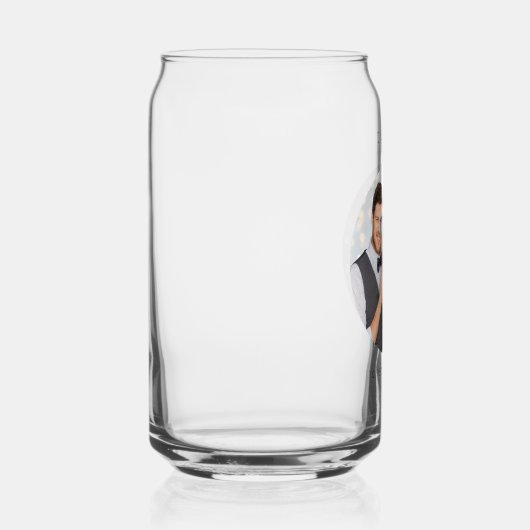 Niedliches Whimsical Heart Monogram Wedding Foto C Dosenglas (Rechts)