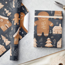 Niedliches Whimsical Lebkuchen Weihnachten Geschenkpapier