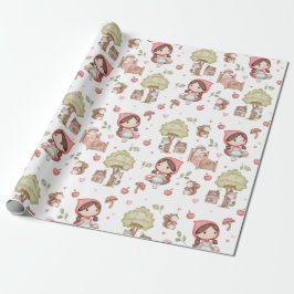 Niedliches Whimsical Little Red Riding Hood Storyb Geschenkpapier