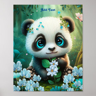 Niedliches Whimsical Panda Kinderzimmer Poster