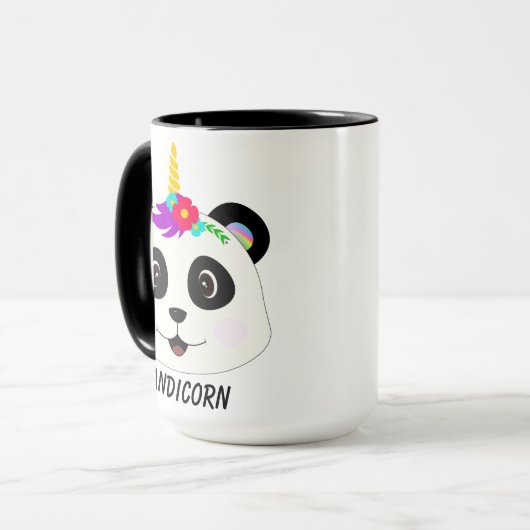 Niedliches Whimsical Panda Unicorn Pandicorn Tasse (Vorderseite Links)