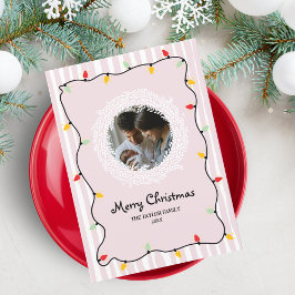 Niedliches Whimsical Pink Frohe Weihnachtsfest Fot Einladung