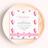 Niedliches Whimsical Rabbit Girl 1. Geburtstag Pin Einladung