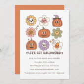 Niedliches Whimsical Retro Pumpkin Face Halloween- Einladung (Vorne/Hinten)
