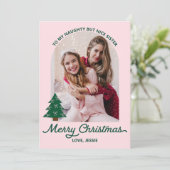 Niedliches Whimsical Weihnachtsbaum Custom Foto Feiertagskarte (Stehend Vorderseite)