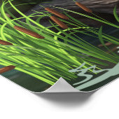 Niedliches Whimsikisches Krokodil lächelnd in der  Poster (Ecke)