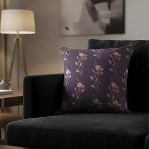 Niedliches Whimsisches Aquarellmuster Lila Kissen