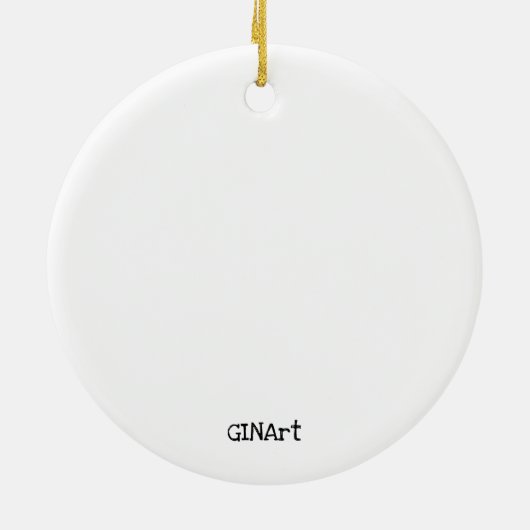 Niedliches Whimsisches Blauäulchen Keramik Ornament (Hinten)