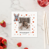 Niedliches Whimsisches Bulldog-Save the Date-Foto Serviette (Beispiel)