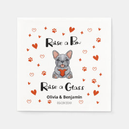 Niedliches Whimsisches Bulldog-Save the Date-Foto Serviette