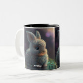 Niedliches Whimsisches Kaninchen-Wald Tier Persona Zweifarbige Tasse (Vorderseite Links)
