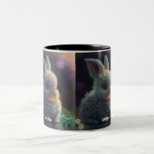 Niedliches Whimsisches Kaninchen-Wald Tier Persona Zweifarbige Tasse (Mittel)