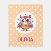 Niedliches Whimsisches Owl Fleecedecke (Vorderseite)
