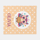 Niedliches Whimsisches Owl Fleecedecke (Vorderseite (Horizontal))