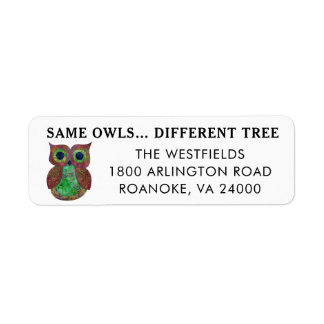 Niedliches Whimsisches Owl neues Zuhause-Rücksende
