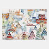 Niedliches Whimsisches Retro Wasserfarbenfroh Weih Geschenkpapier Set (Vorderseite 2)